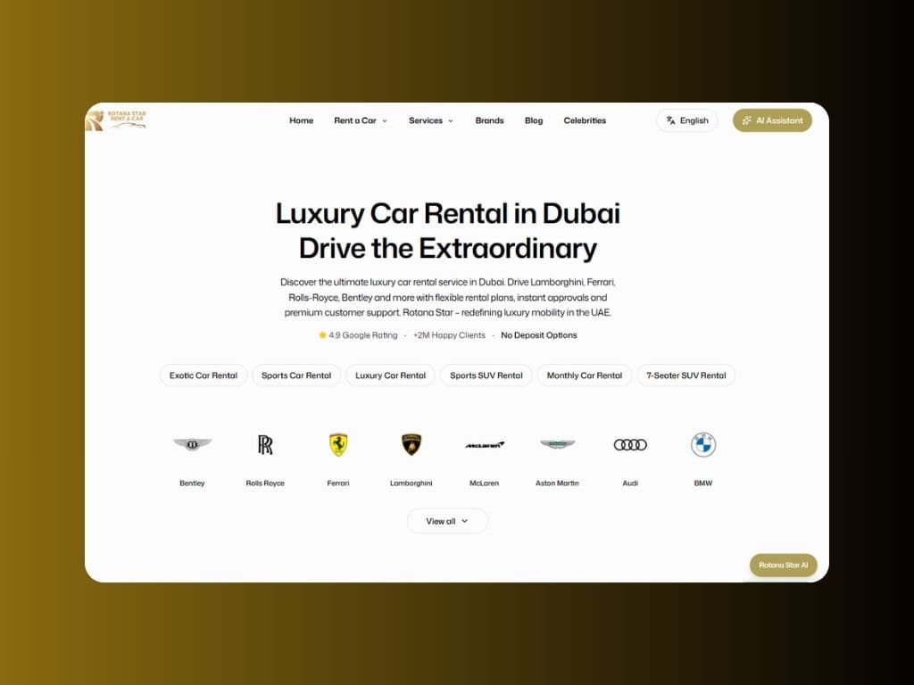 Rotana Star — Digital Platform for Luxury Car Rental Operations